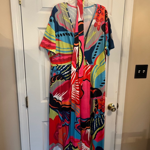 Women's Plus Size Elegant Long Evening Maxi Summer Wrap Dress 18W - 222W - Picture 5 of 12